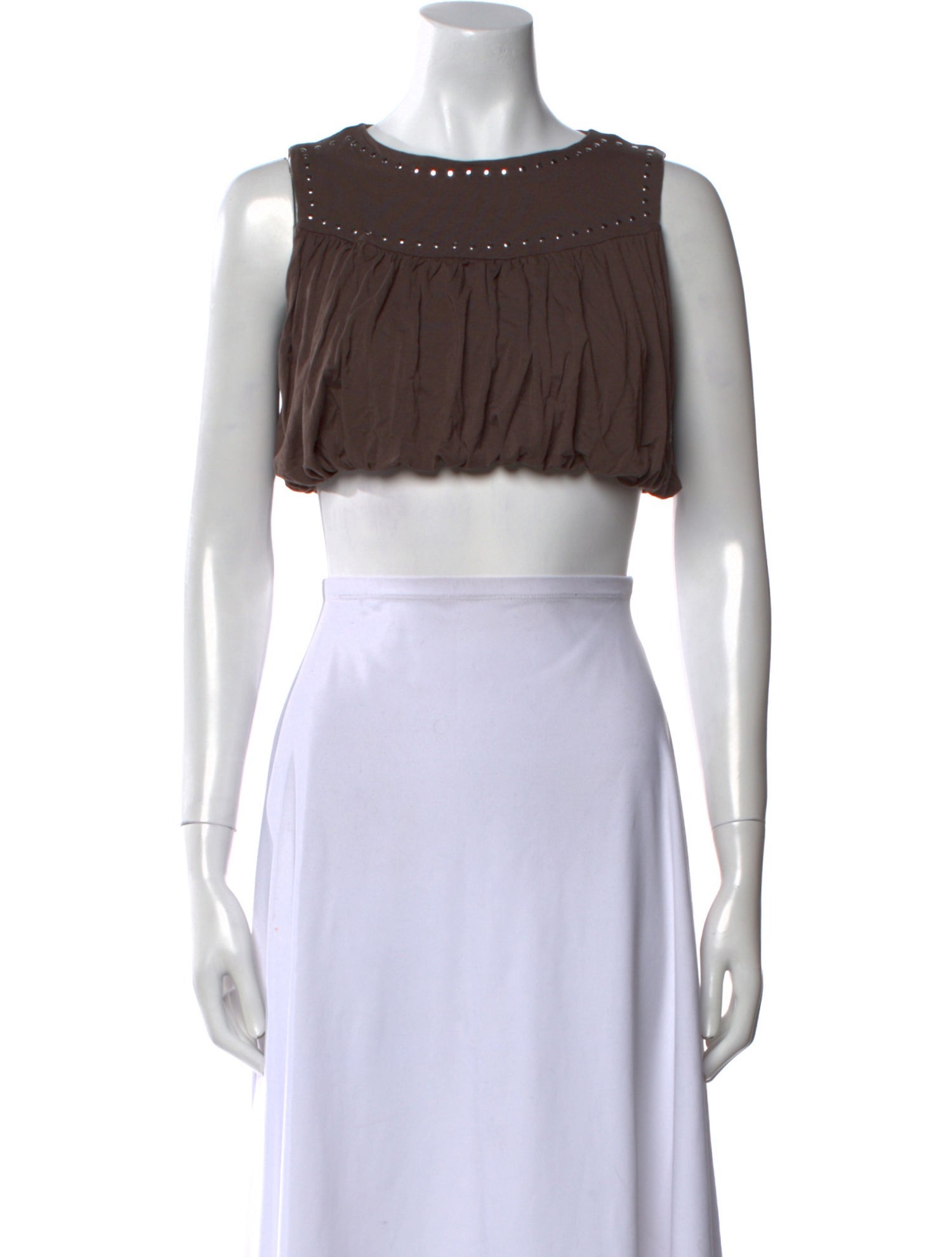 Gimaguas Bateau Neckline Sleeveless Crop Top