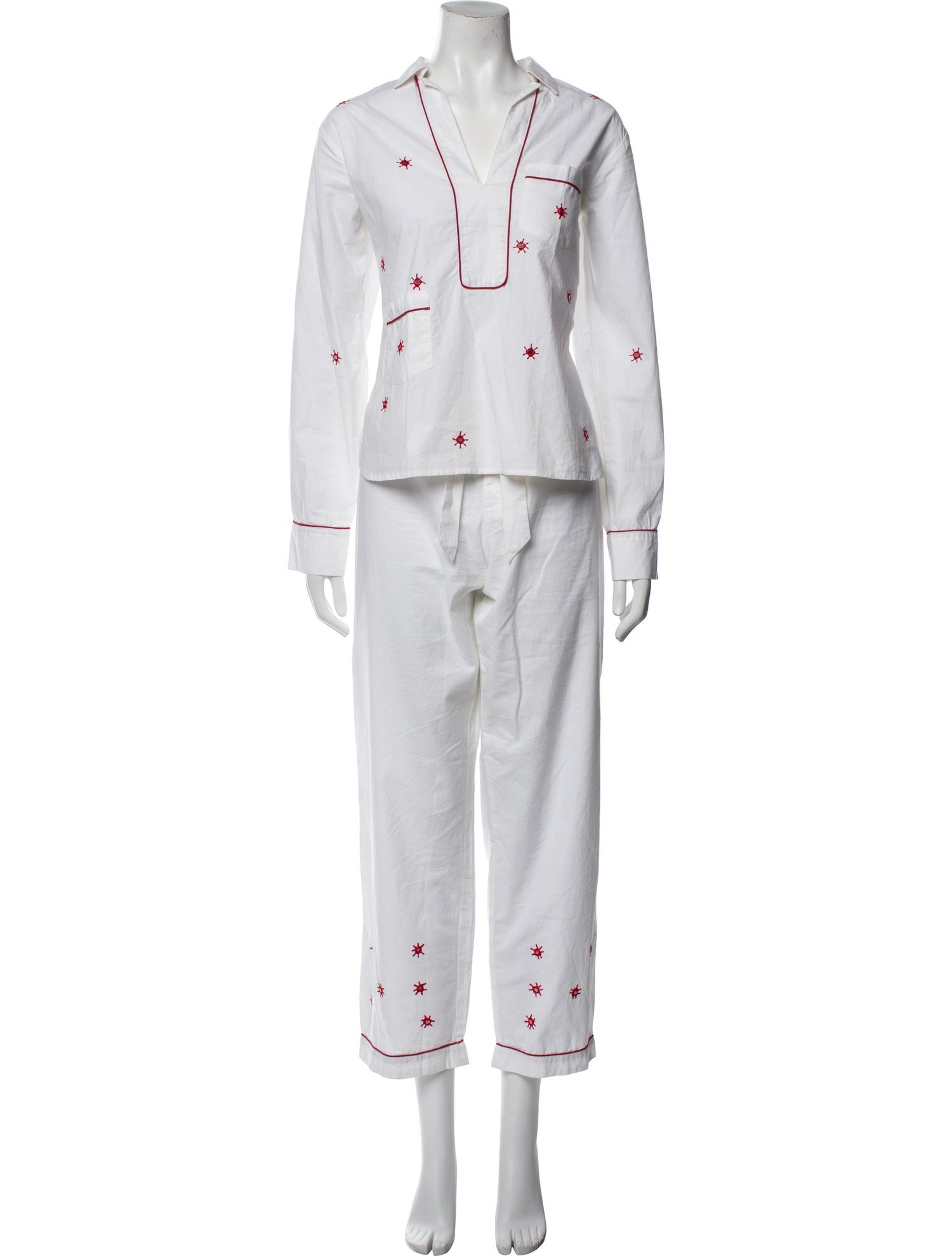 Gimaguas Patterned Eyelet Trim Pajamas