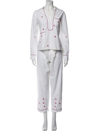 Gimaguas Patterned Eyelet Trim Pajamas