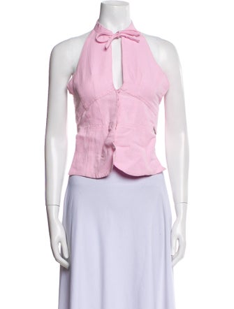 Gimaguas Halterneck Sleeveless Crop Top