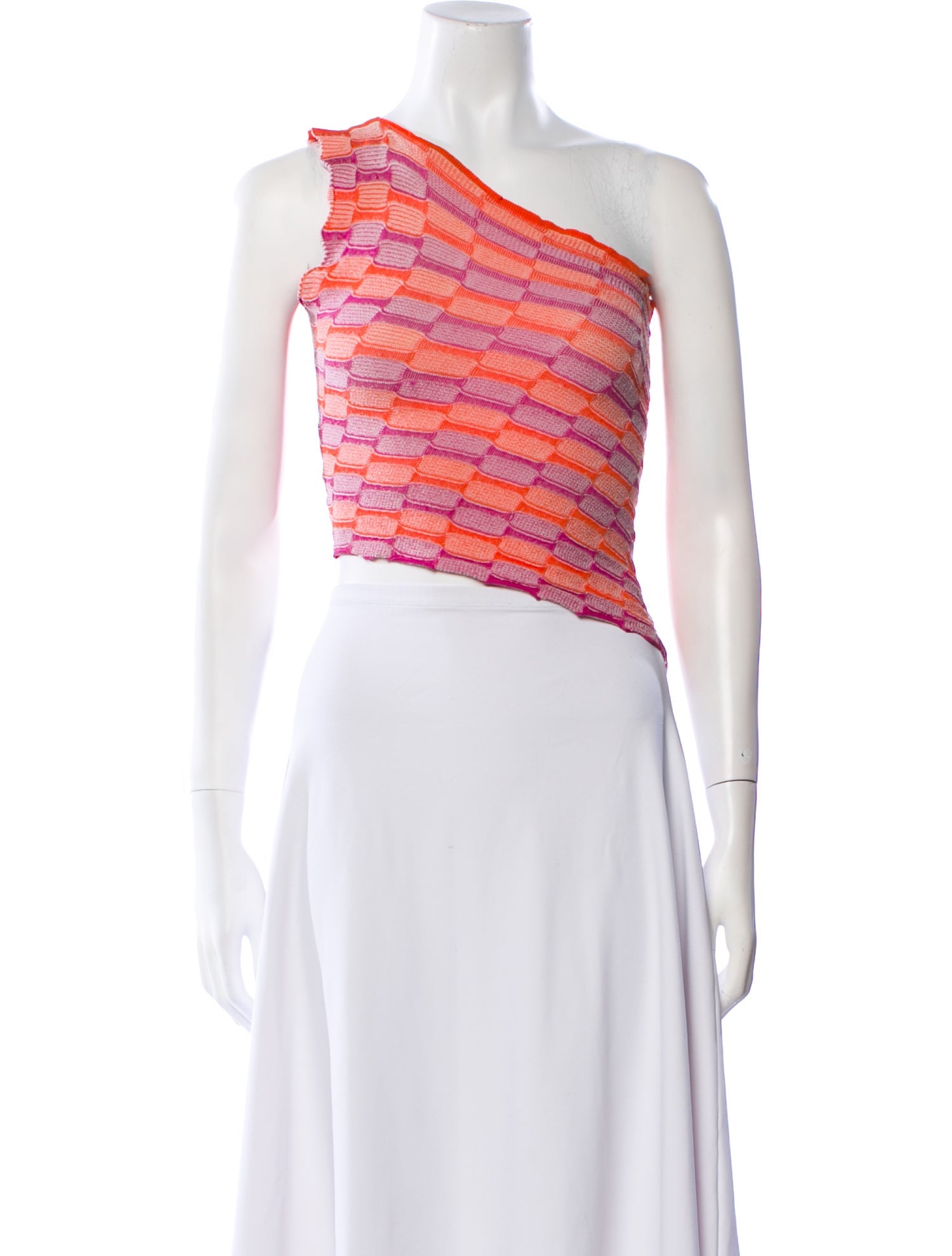 Gimaguas Striped One-Shoulder Crop Top