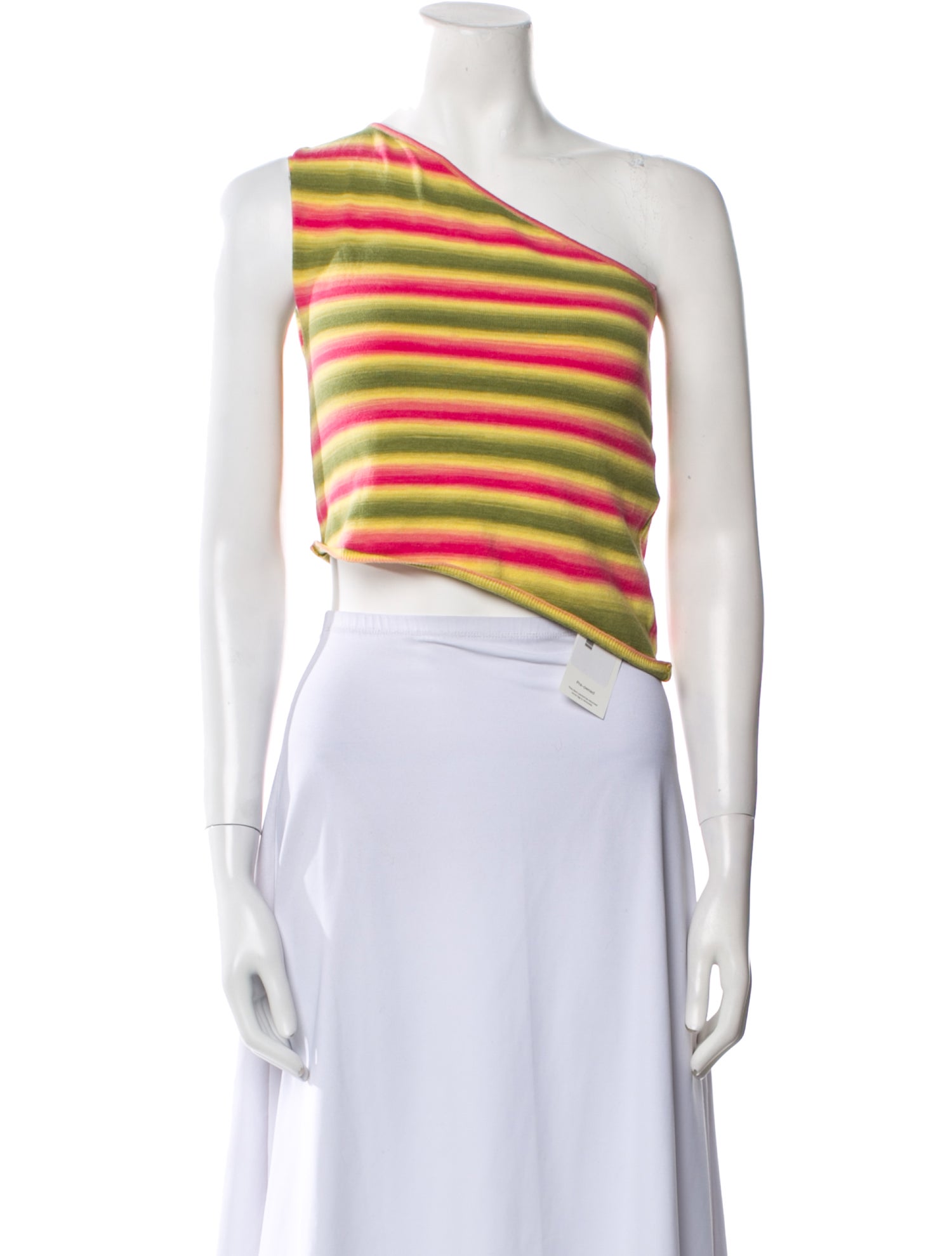 Gimaguas Striped One-Shoulder Crop Top