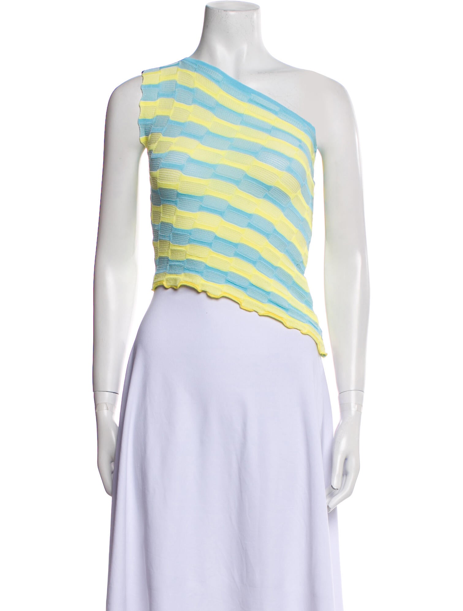 Gimaguas Striped One-Shoulder Crop Top