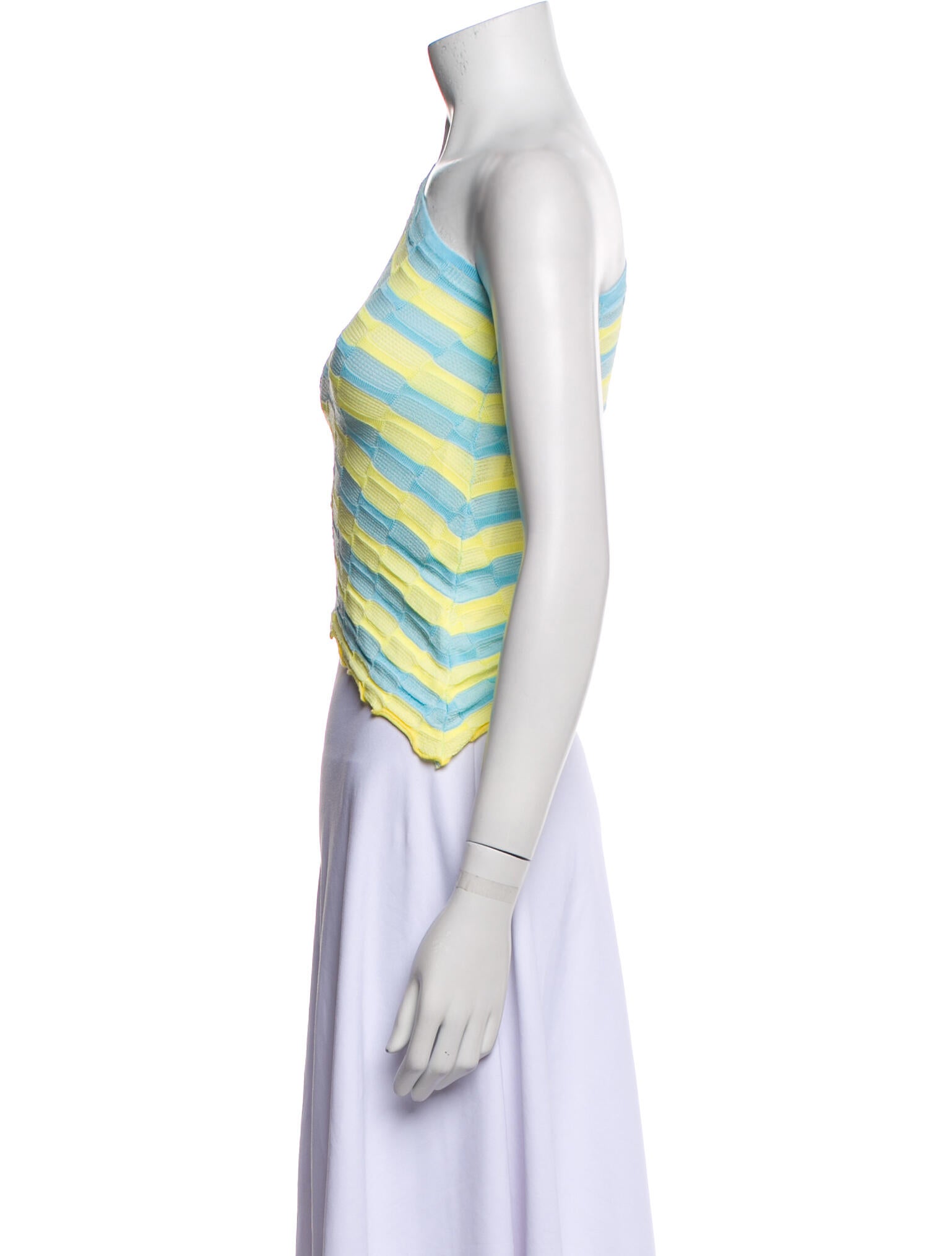 Gimaguas Striped One-Shoulder Crop Top