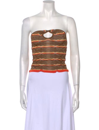 Gimaguas Striped Strapless Crop Top