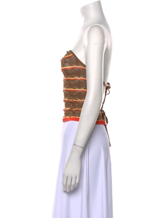 Gimaguas Striped Strapless Crop Top