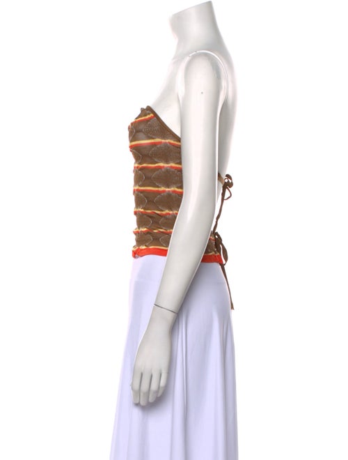 Gimaguas Striped Strapless Crop Top