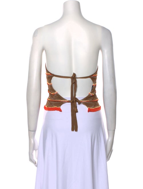 Gimaguas Striped Strapless Crop Top