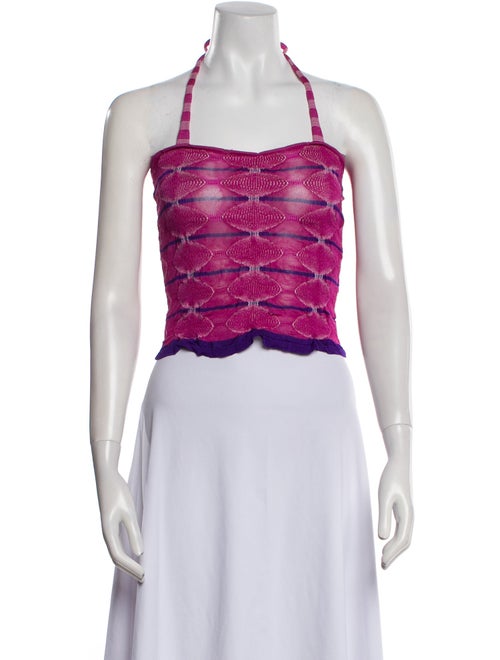 Gimaguas Printed Square Neckline Crop Top