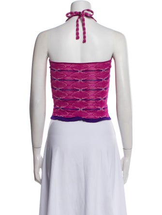 Gimaguas Printed Square Neckline Crop Top