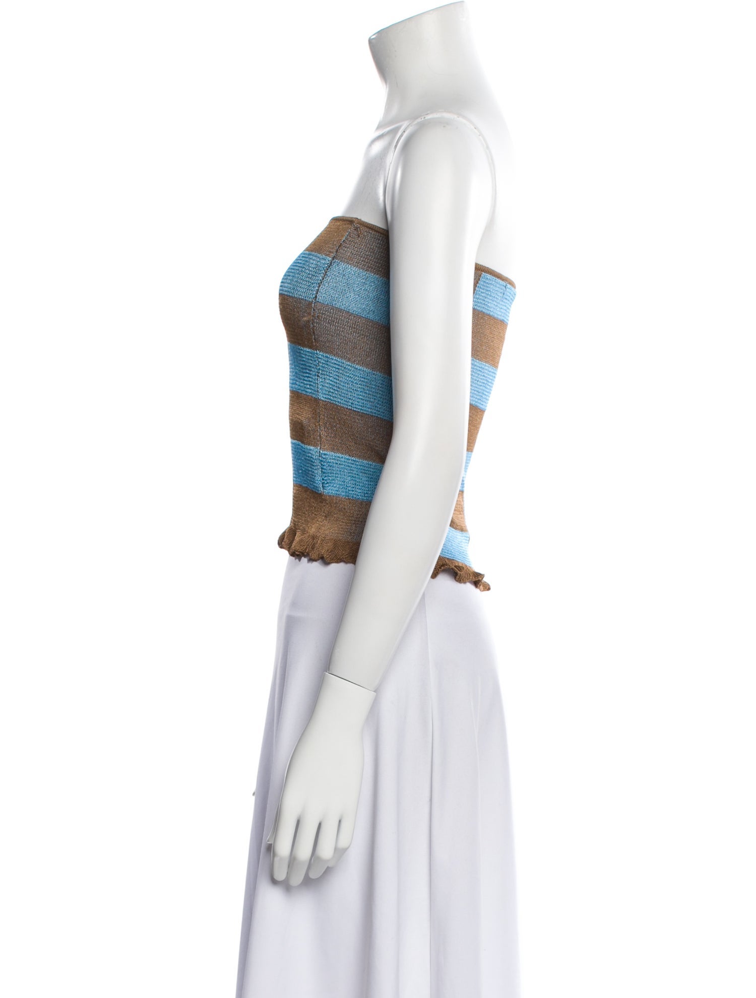 Gimaguas Striped Strapless Crop Top