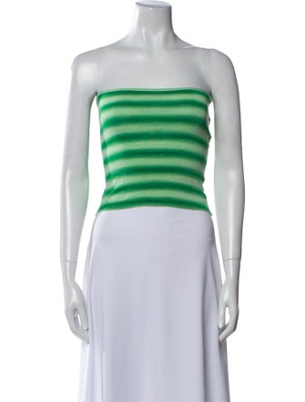 Gimaguas Striped Strapless Crop Top