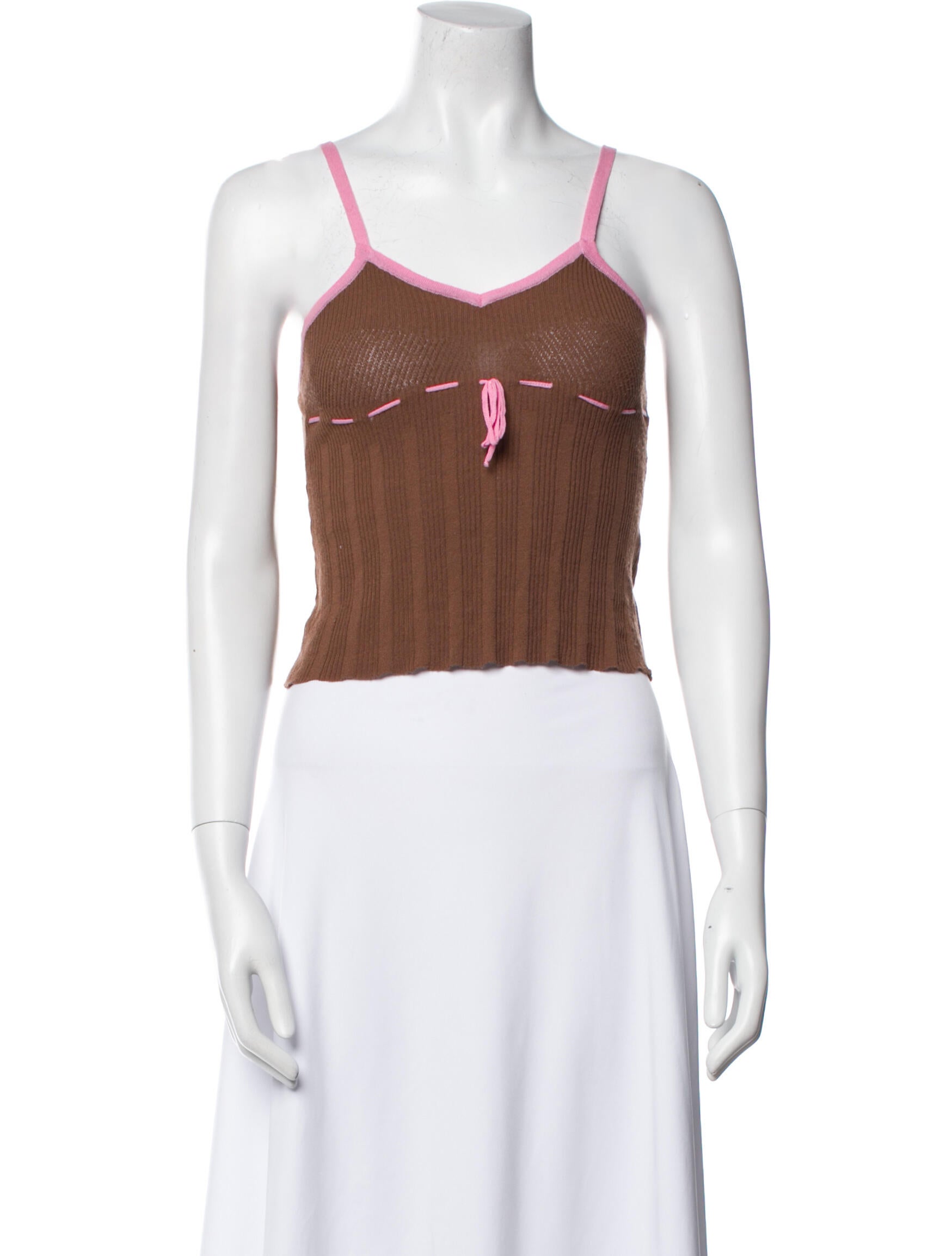 Gimaguas Striped V-Neck Crop Top