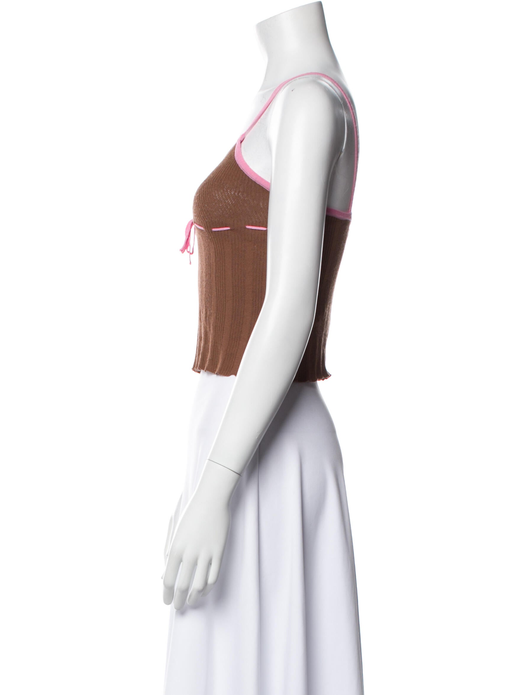 Gimaguas Striped V-Neck Crop Top