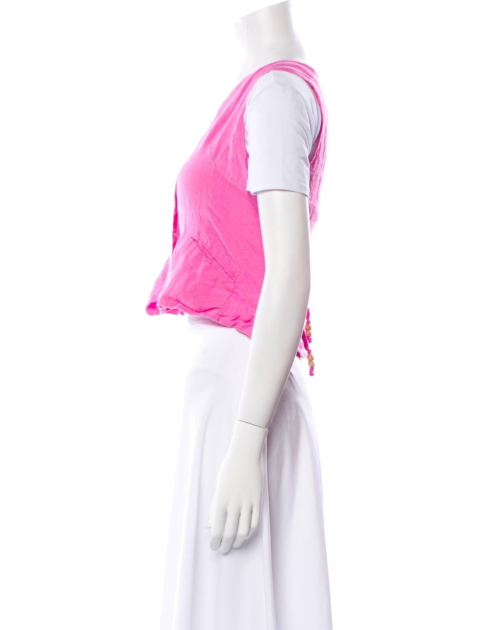 Gimaguas Linen V-Neck Crop Top