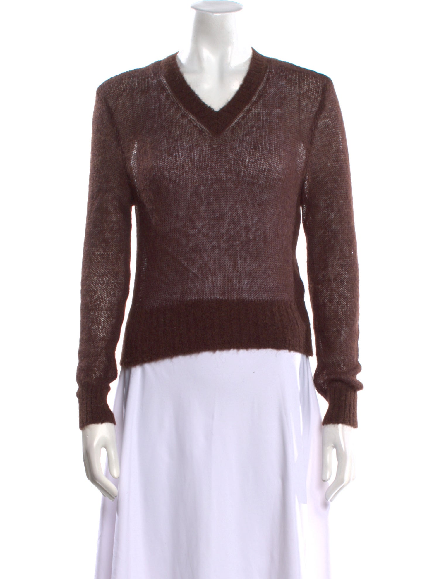 Gimaguas Colorblock Pattern V-Neck Sweater