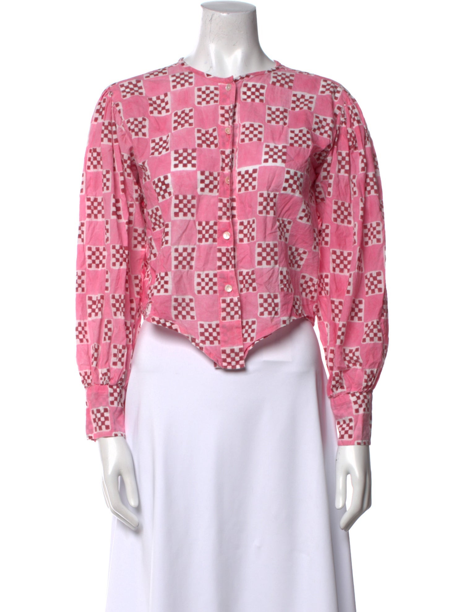 Gimaguas Plaid Print Crew Neck Crop Top