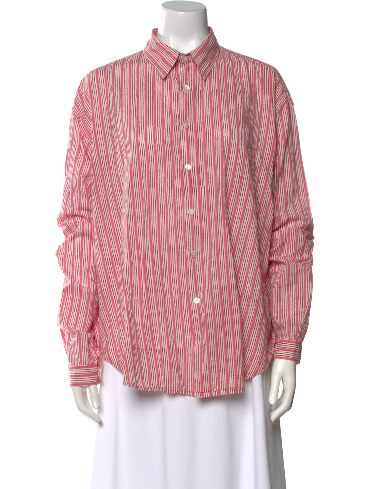Gimaguas Striped Long Sleeve Button-Up Top