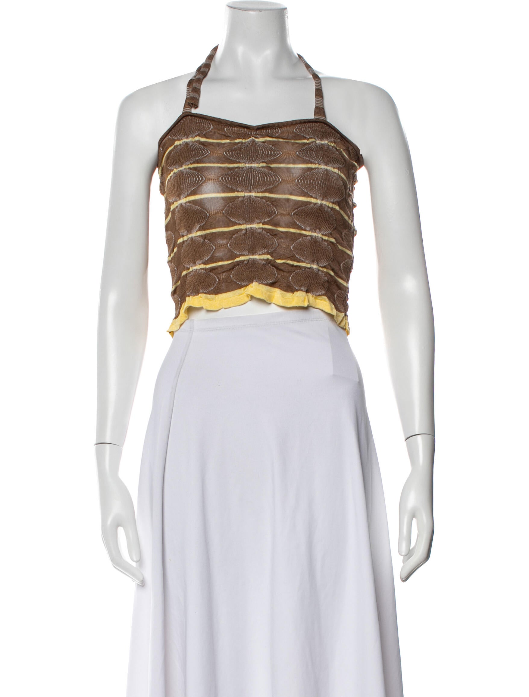 Gimaguas Printed Square Neckline Crop Top