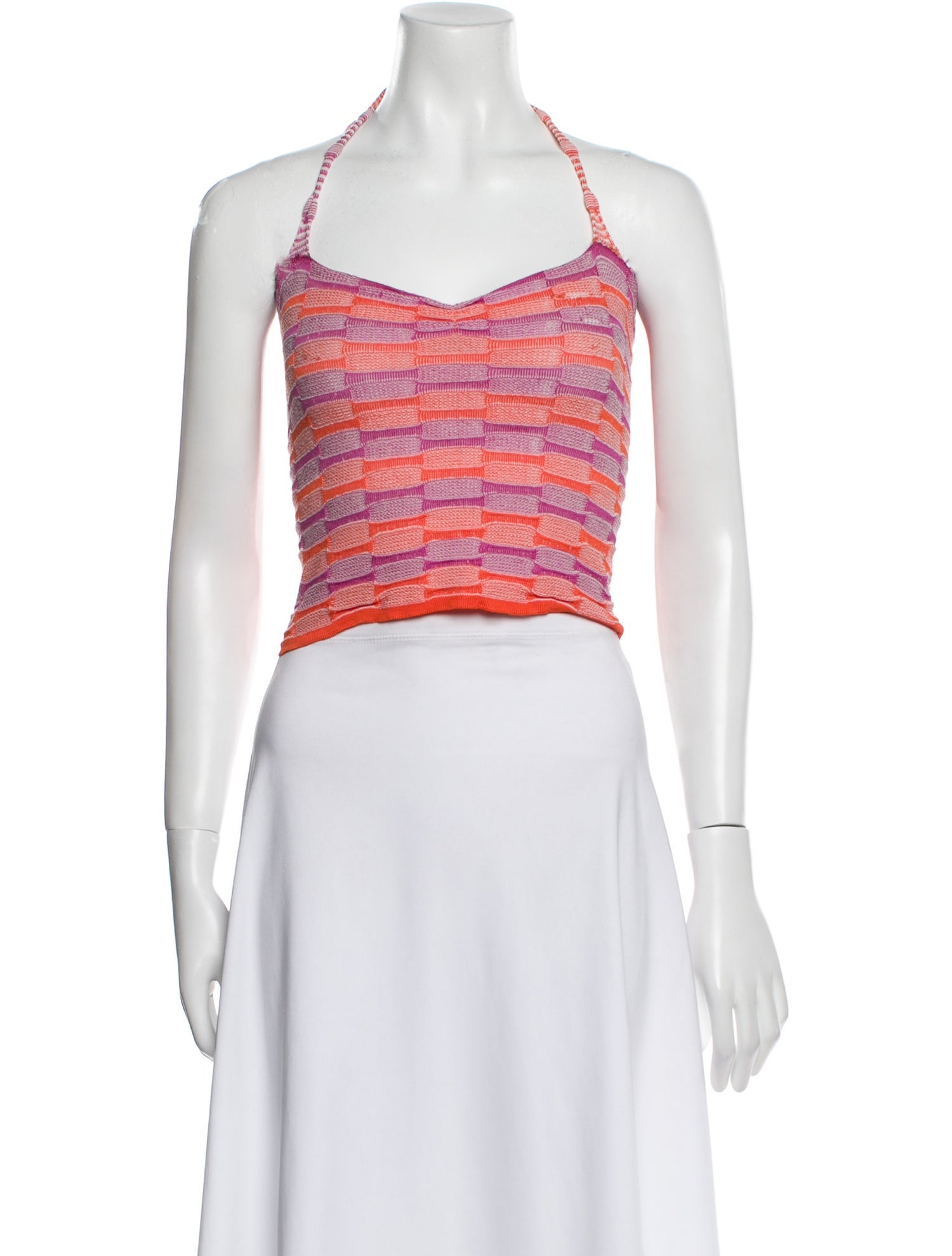 Gimaguas Striped Halterneck Crop Top