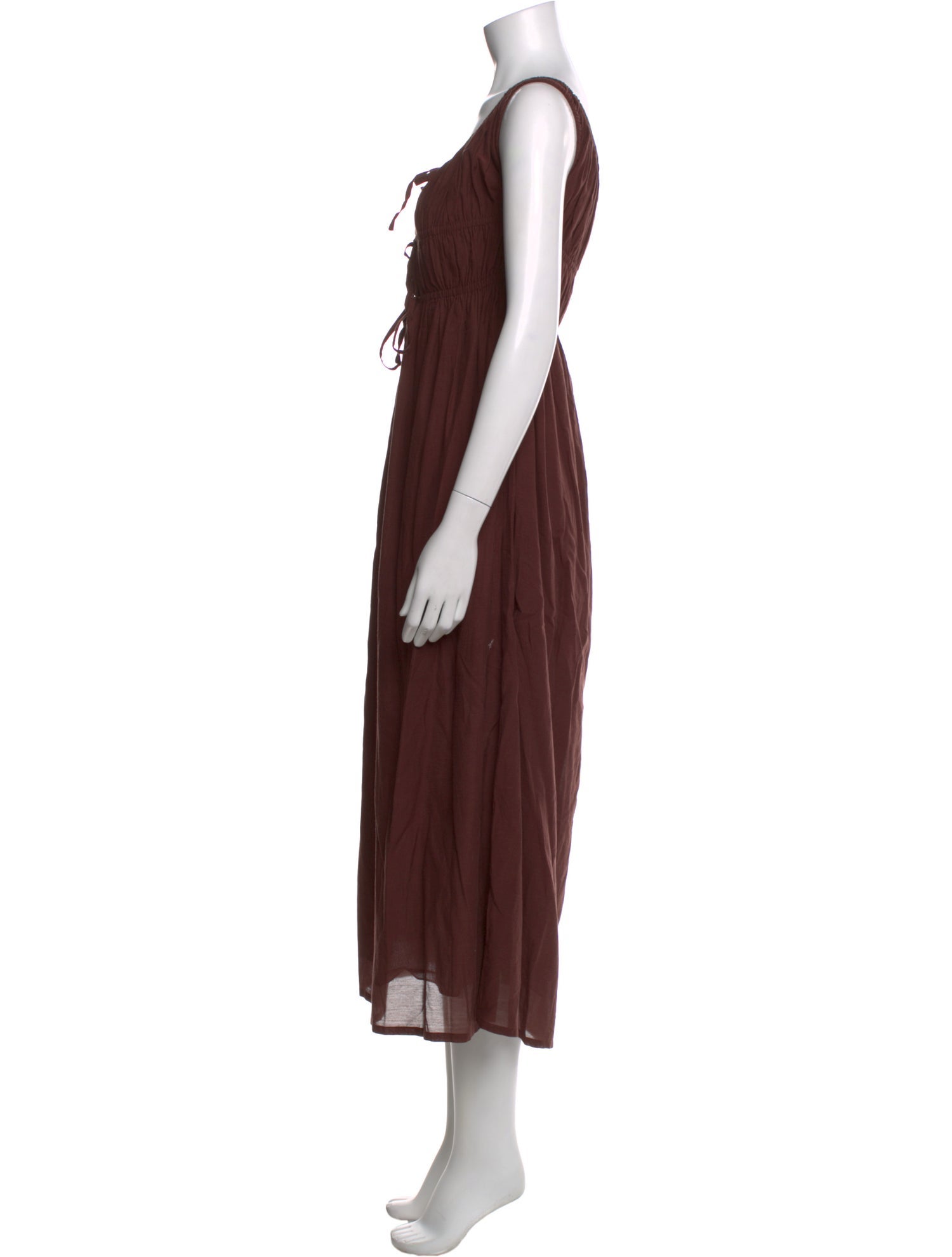 Gimaguas Scoop Neck Long Dress - Brown Dresses, Clothing - XGSIA23670
