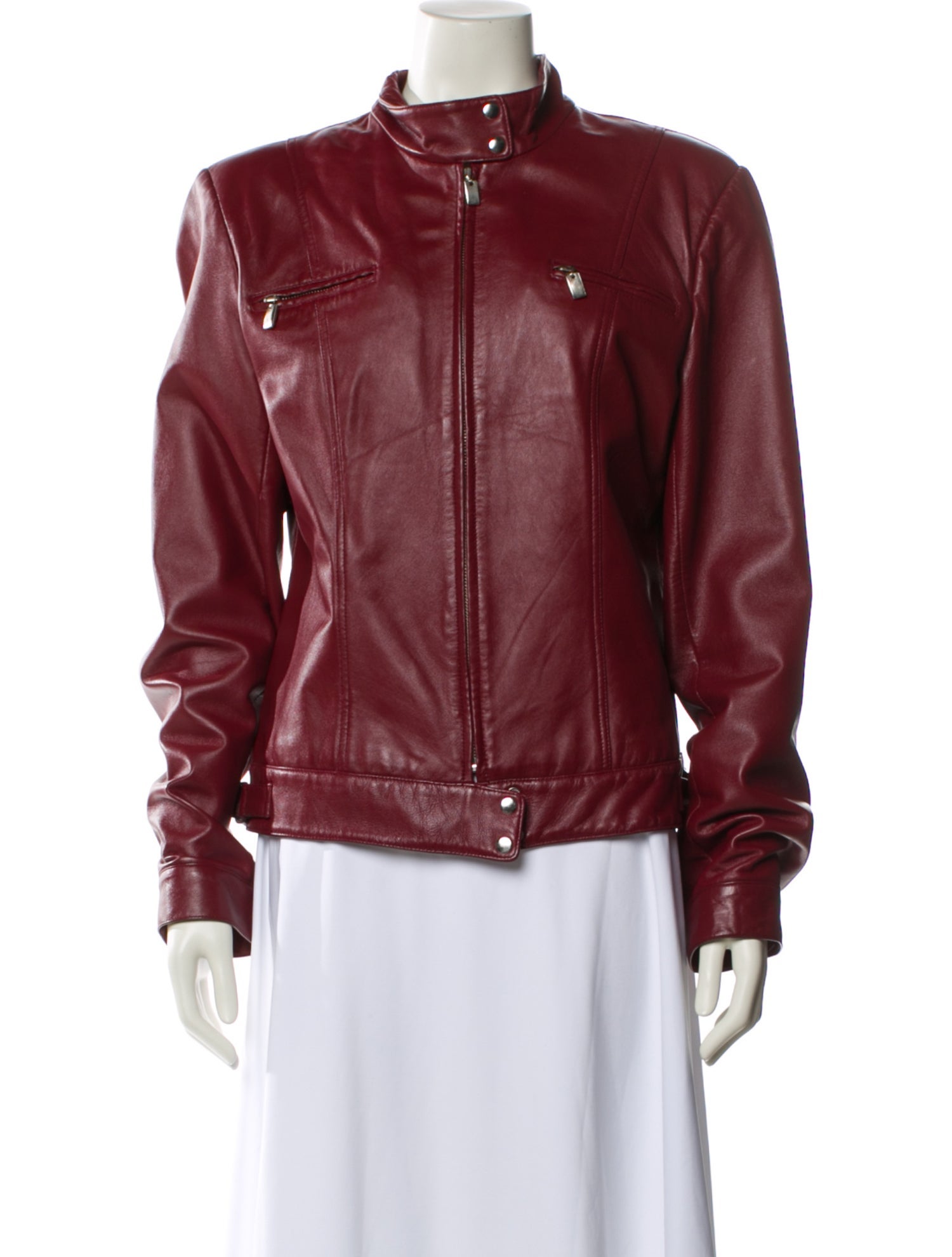 HUGO BUSCATI COLLECTION Vintage Leather Biker Jacket