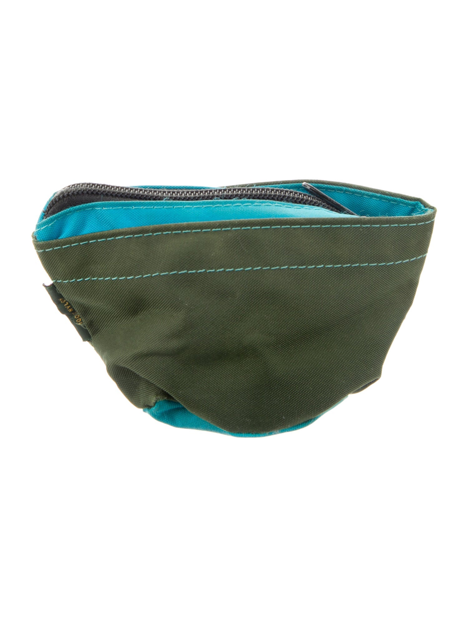 Hervé Chapelier Nylon Colorblock Pattern Coin Pouch