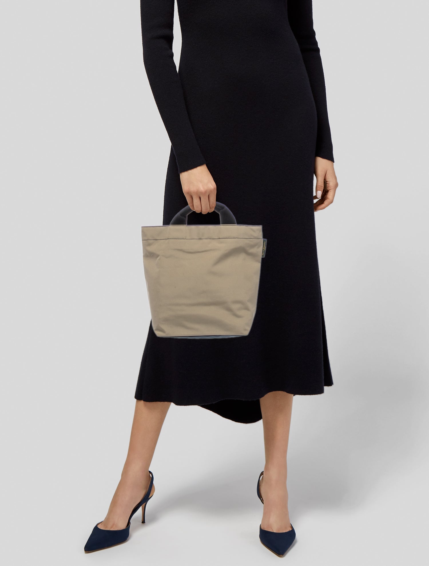 Hervé Chapelier Nylon Top Handle Bag - Neutrals Handle Bags