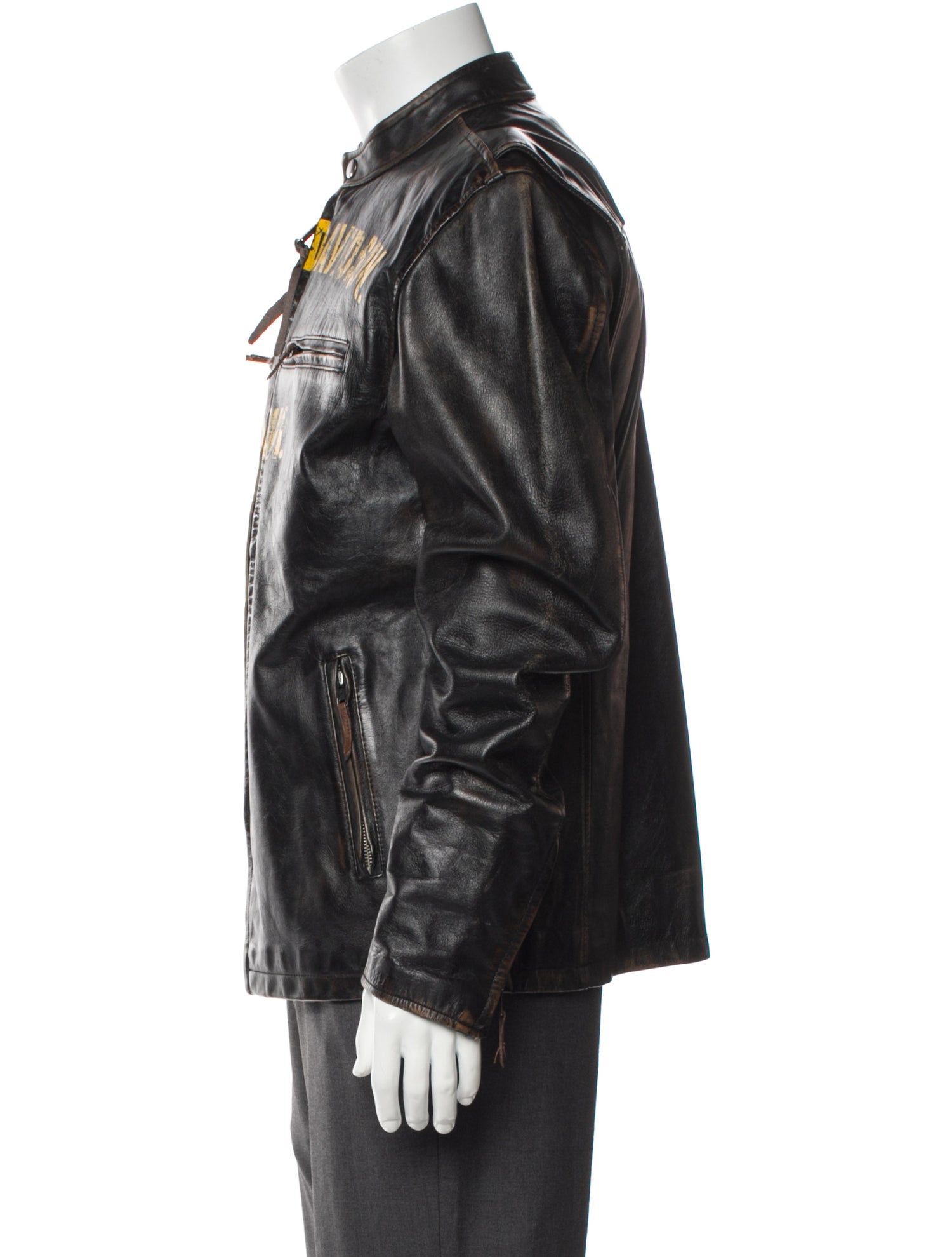 Harley Davidson Leather Graphic Print Moto Jacket