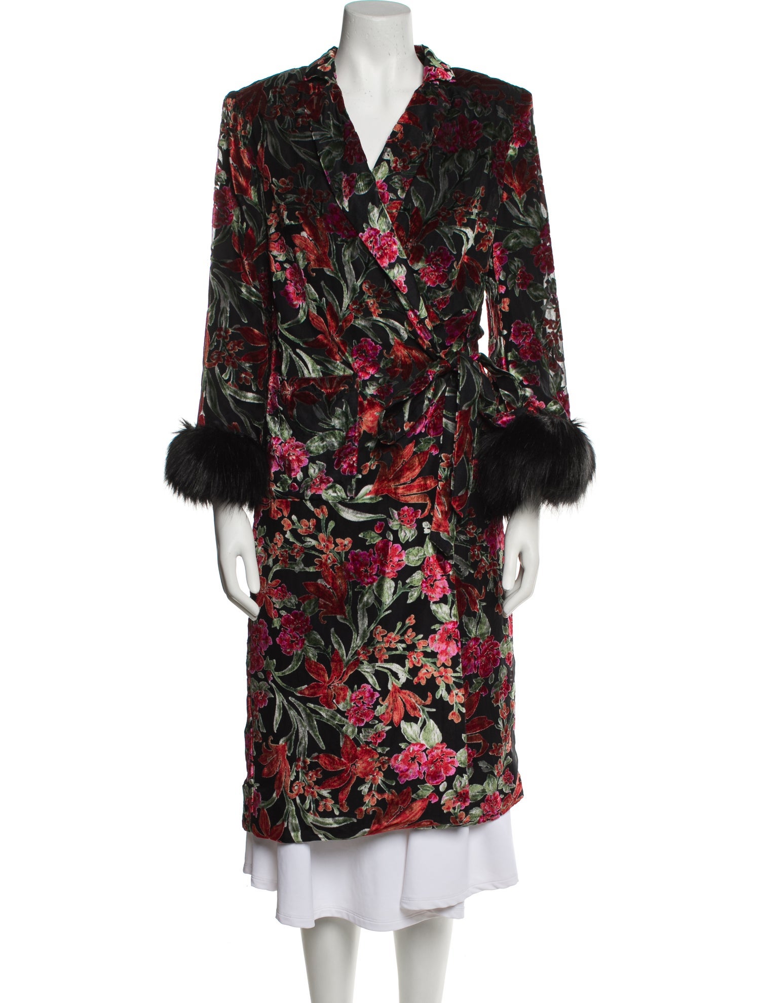 House of Harlow x Revolve Printed Faux Fur Trim Robe w/ Tags
