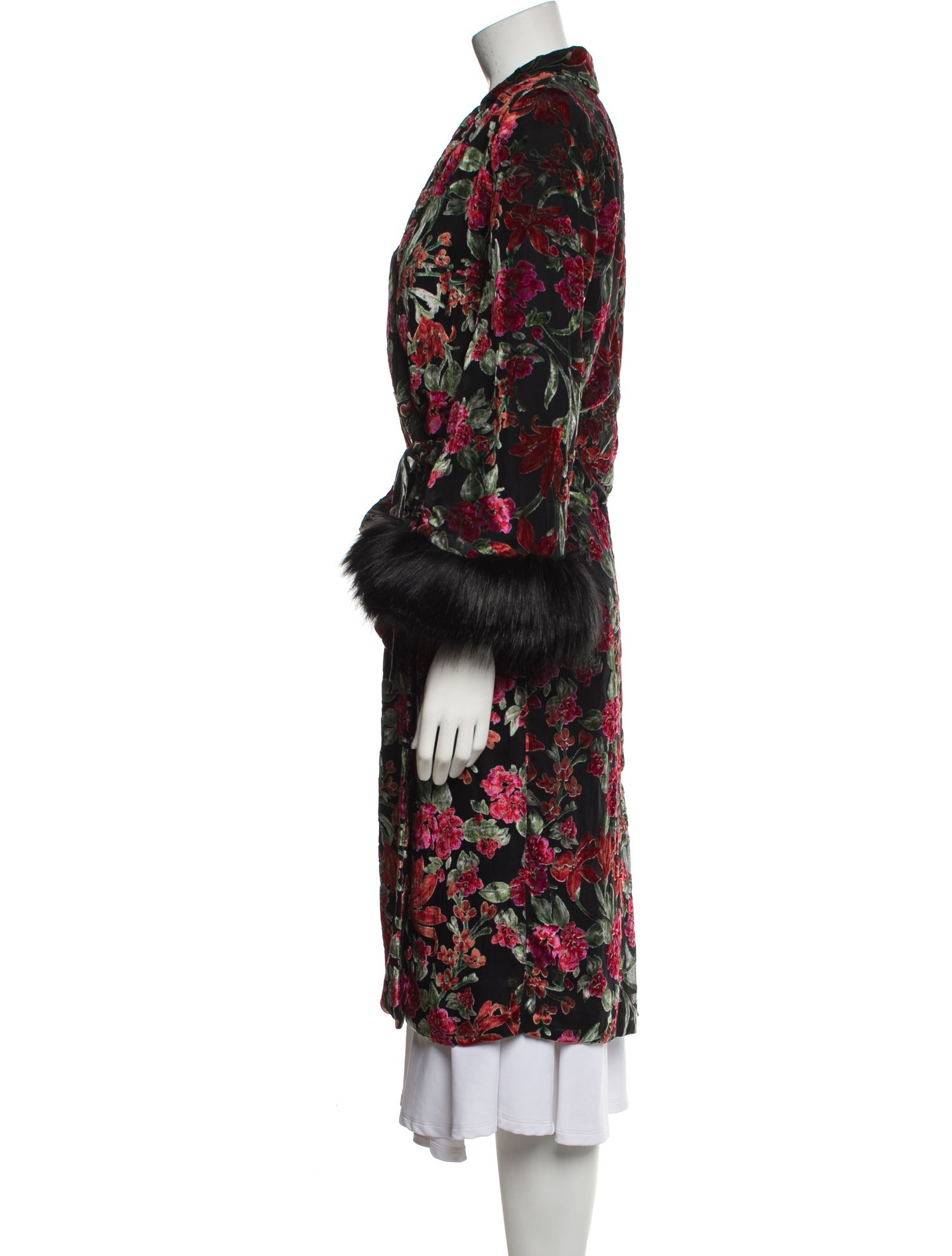 House of Harlow x Revolve Printed Faux Fur Trim Robe w/ Tags