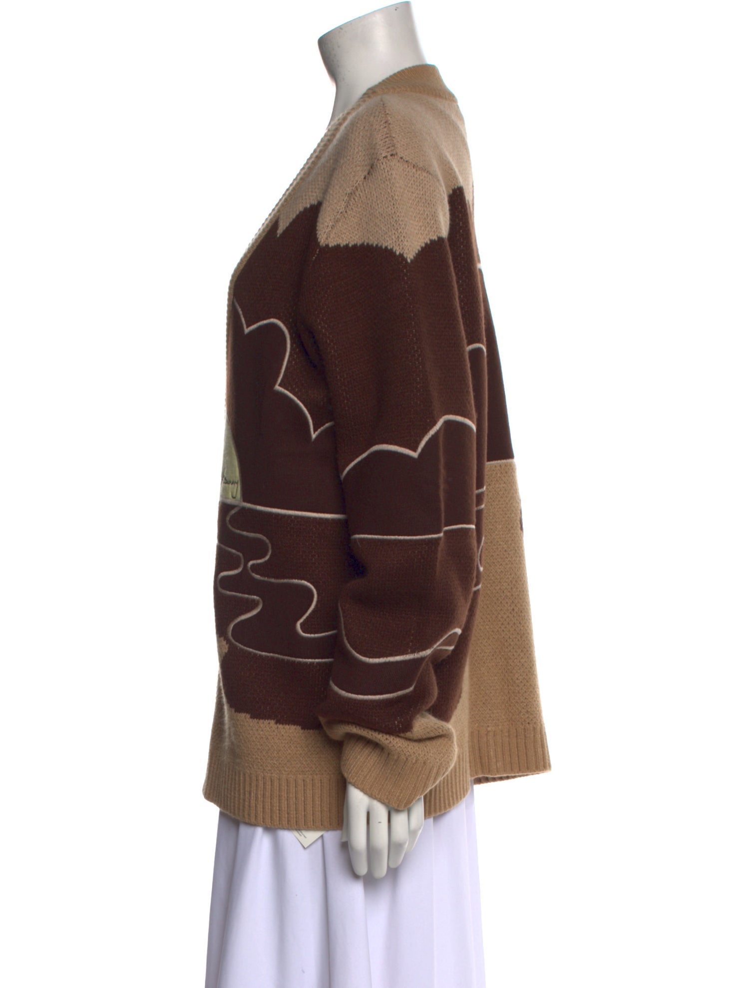 House of Sunny Printed V-Neck Sweater