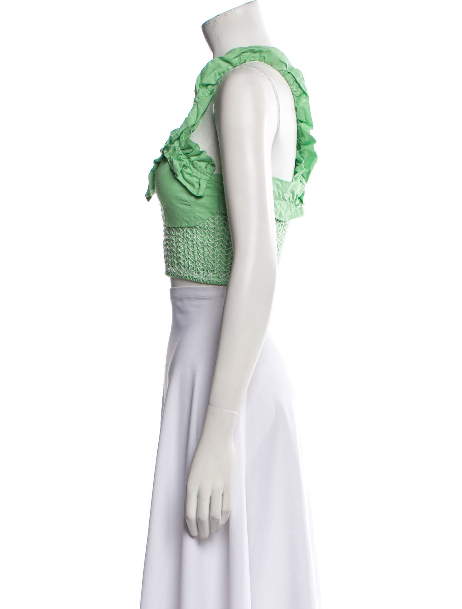 House of Sunny Linen Square Neckline Crop Top