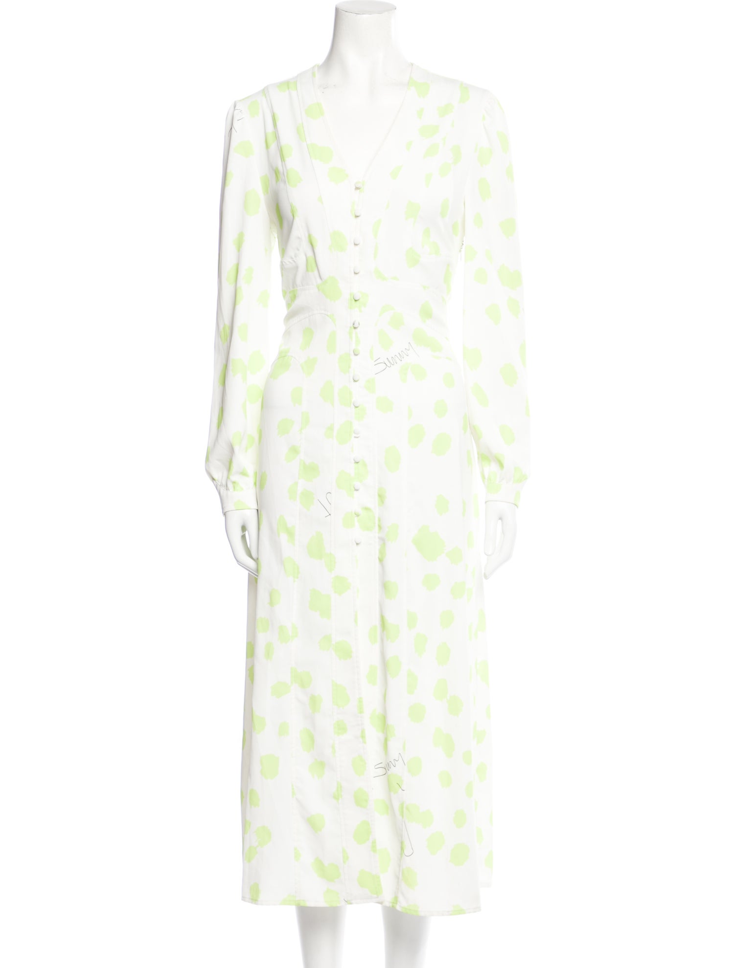 House of Sunny Polka Dot Print Long Dress