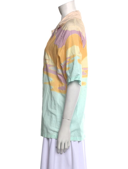 House of Sunny Printed Short Sleeve Button-Up Top