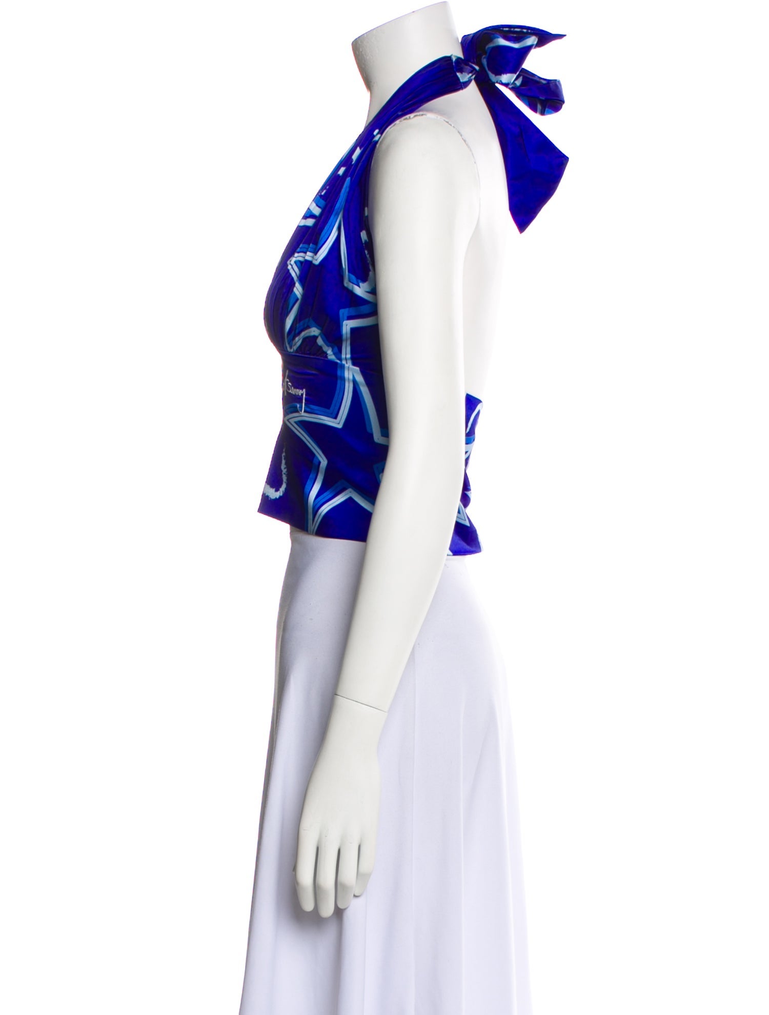 House of Sunny Printed V-Neck Crop Top