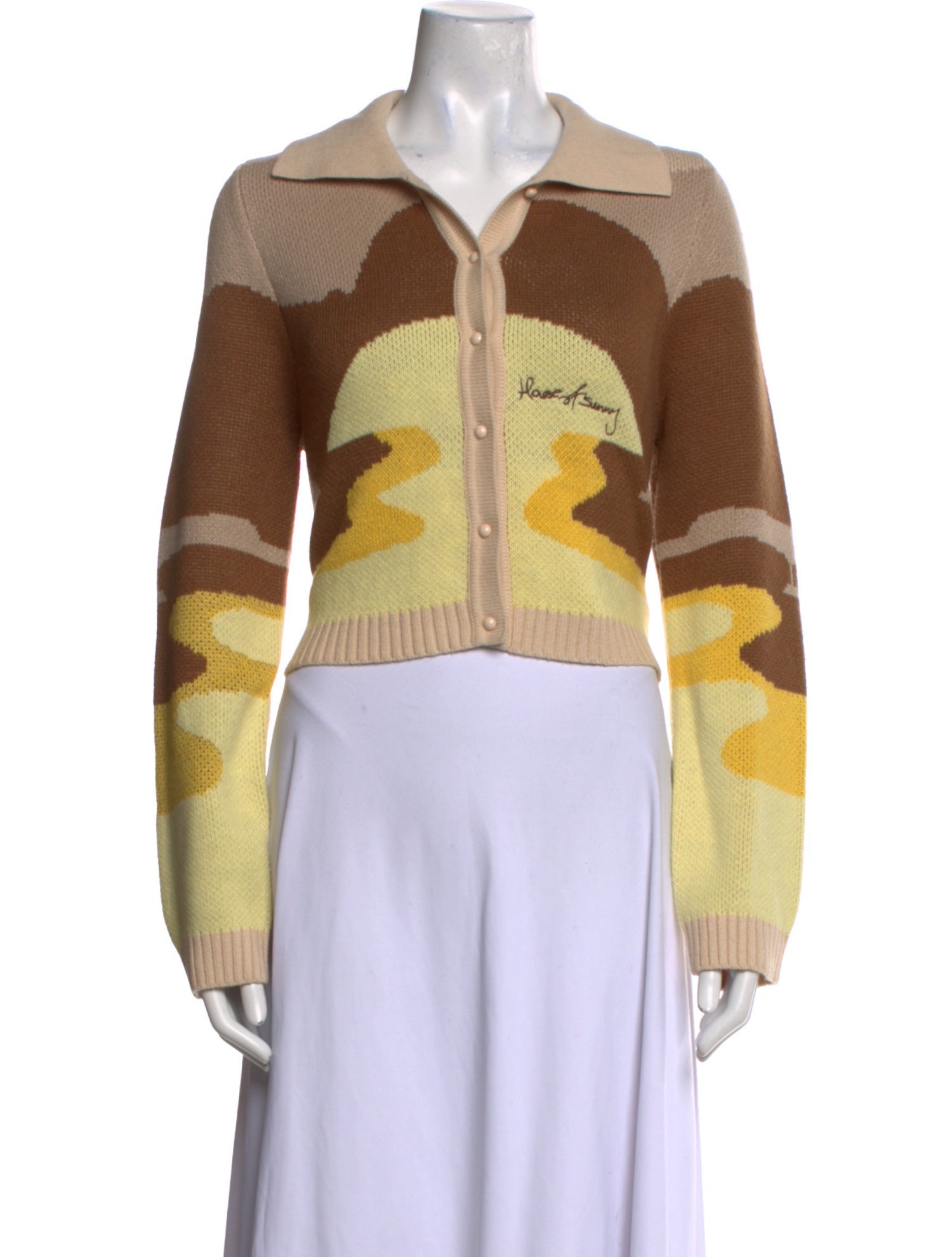 House of Sunny Printed V-Neck Sweater