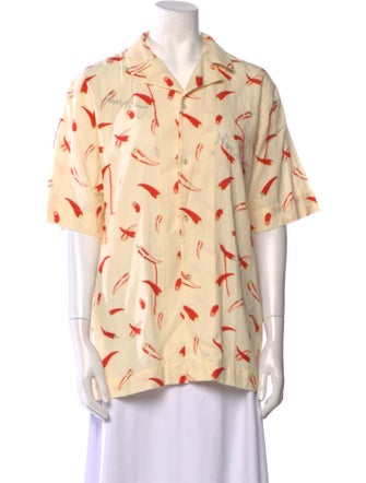 House of Sunny Printed Short Sleeve Button-Up Top