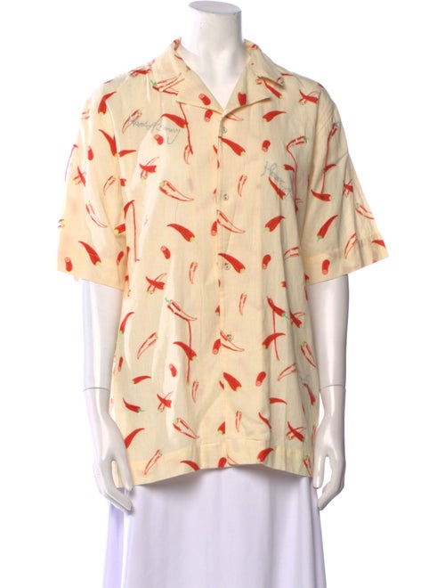 House of Sunny Printed Short Sleeve Button-Up Top
