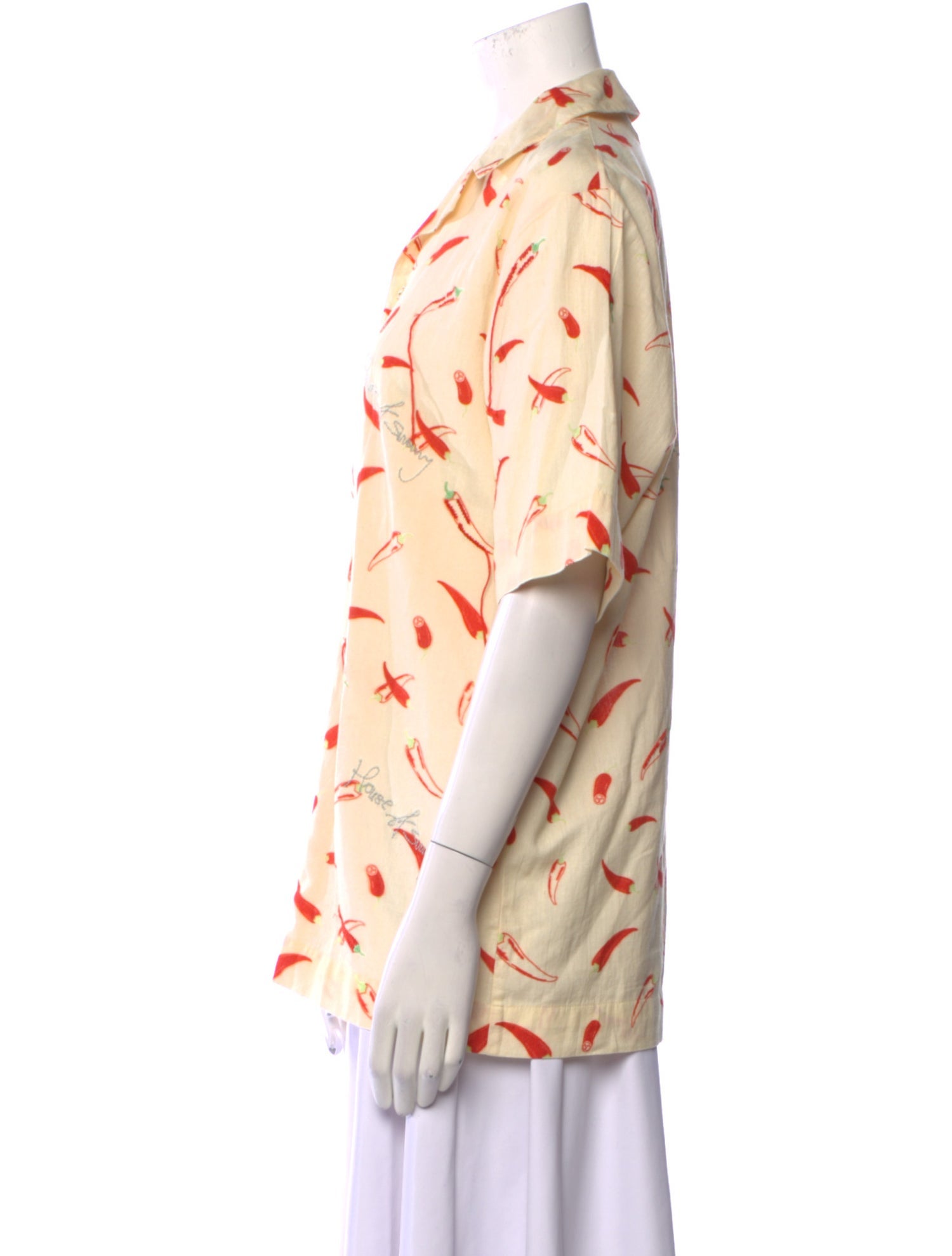 House of Sunny Printed Short Sleeve Button-Up Top