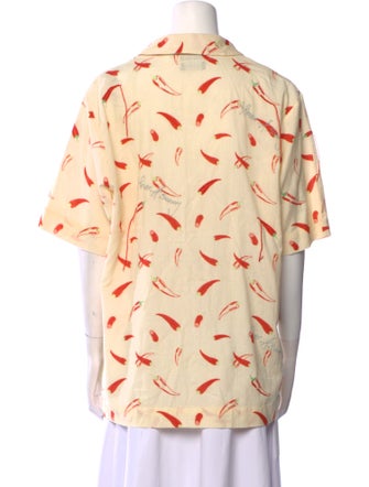 House of Sunny Printed Short Sleeve Button-Up Top
