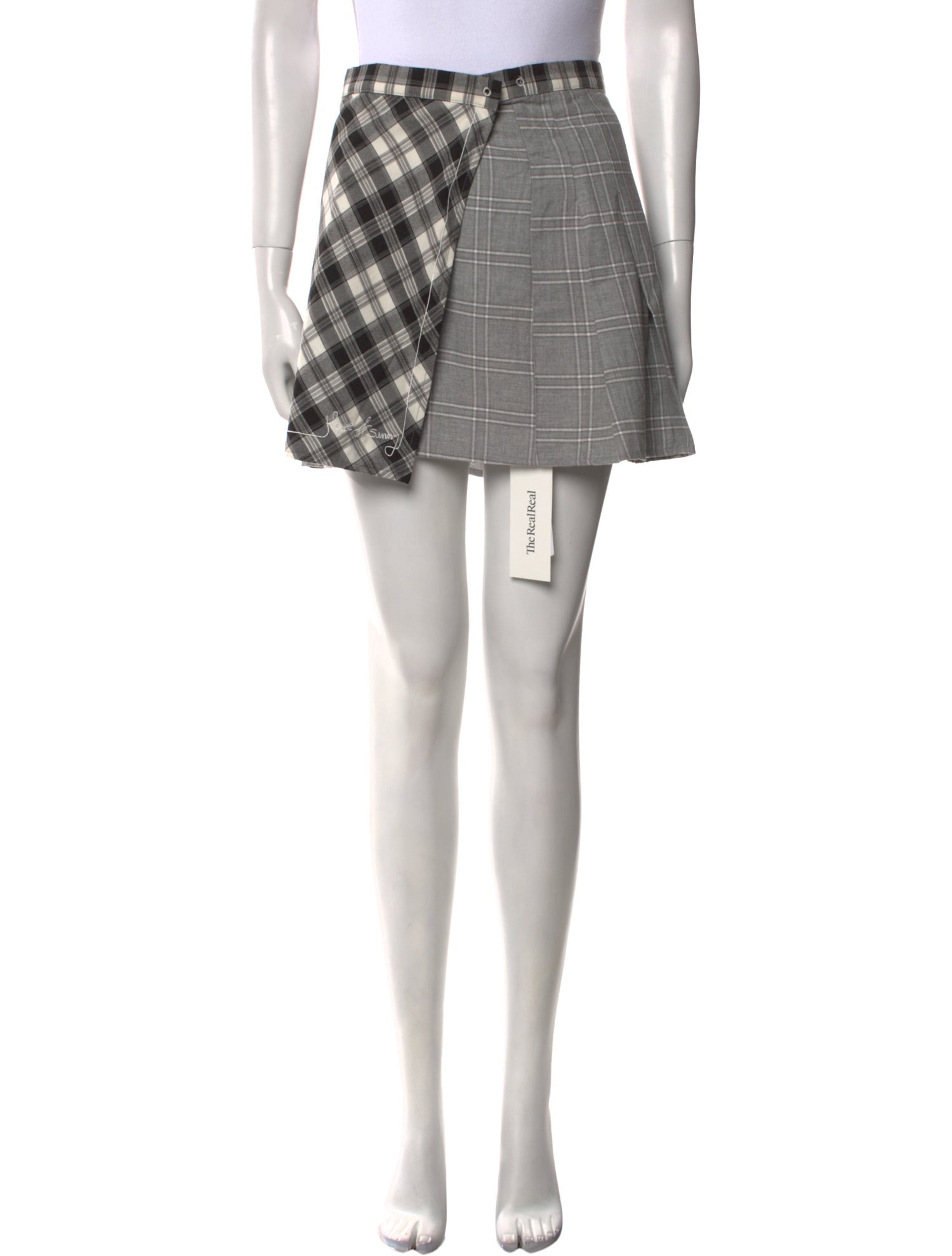 House of Sunny Plaid Print Mini Skirt