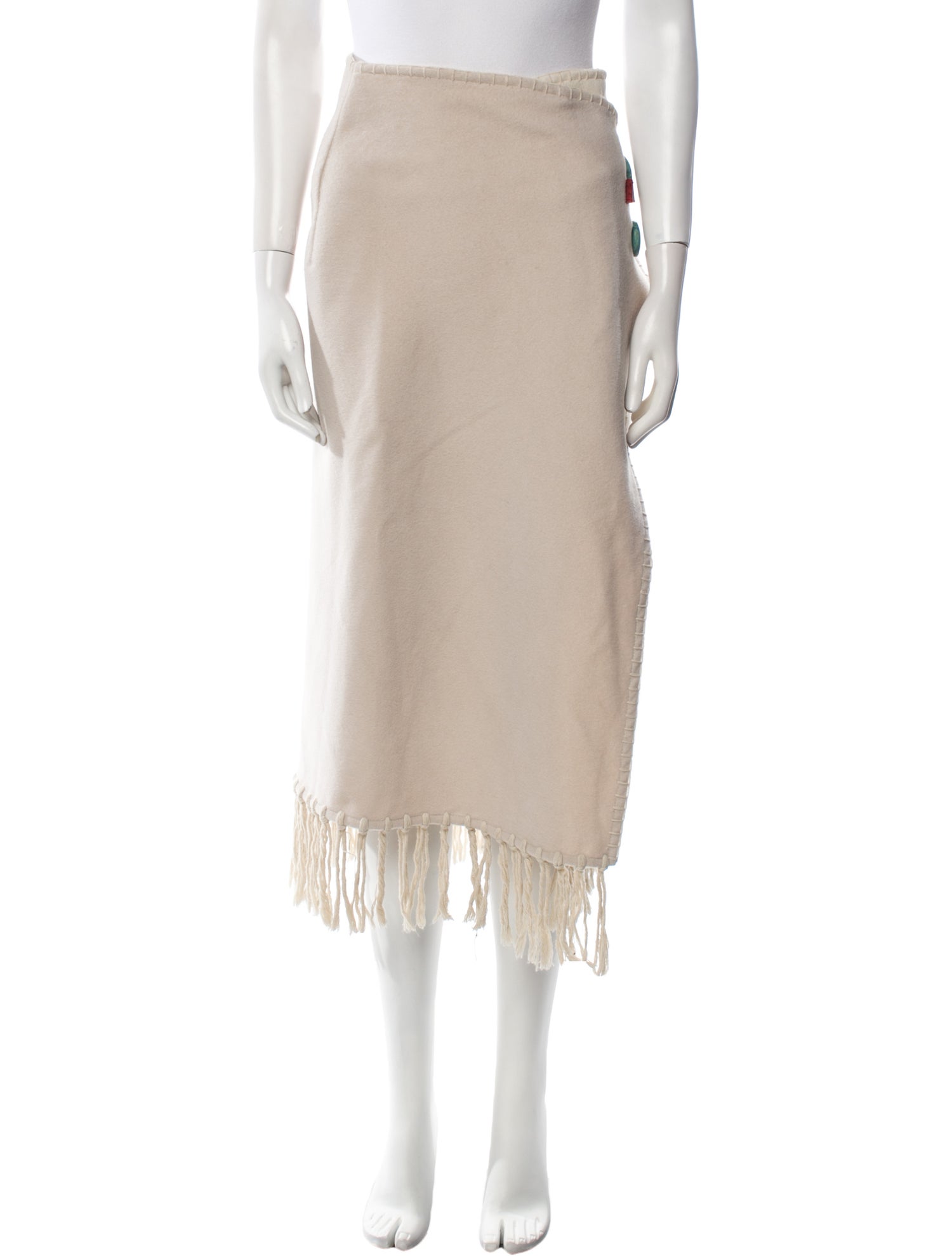 House of Sunny Fringe Trim Accent Knee-Length Skirt