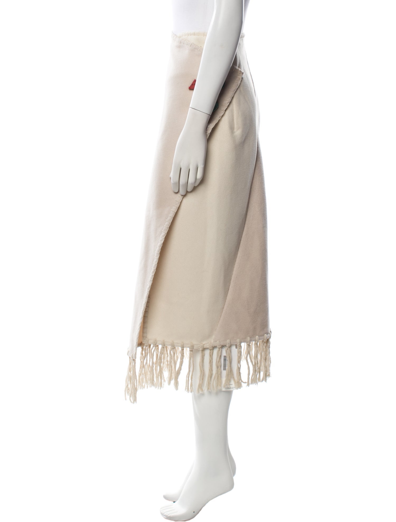 House of Sunny Fringe Trim Accent Knee-Length Skirt