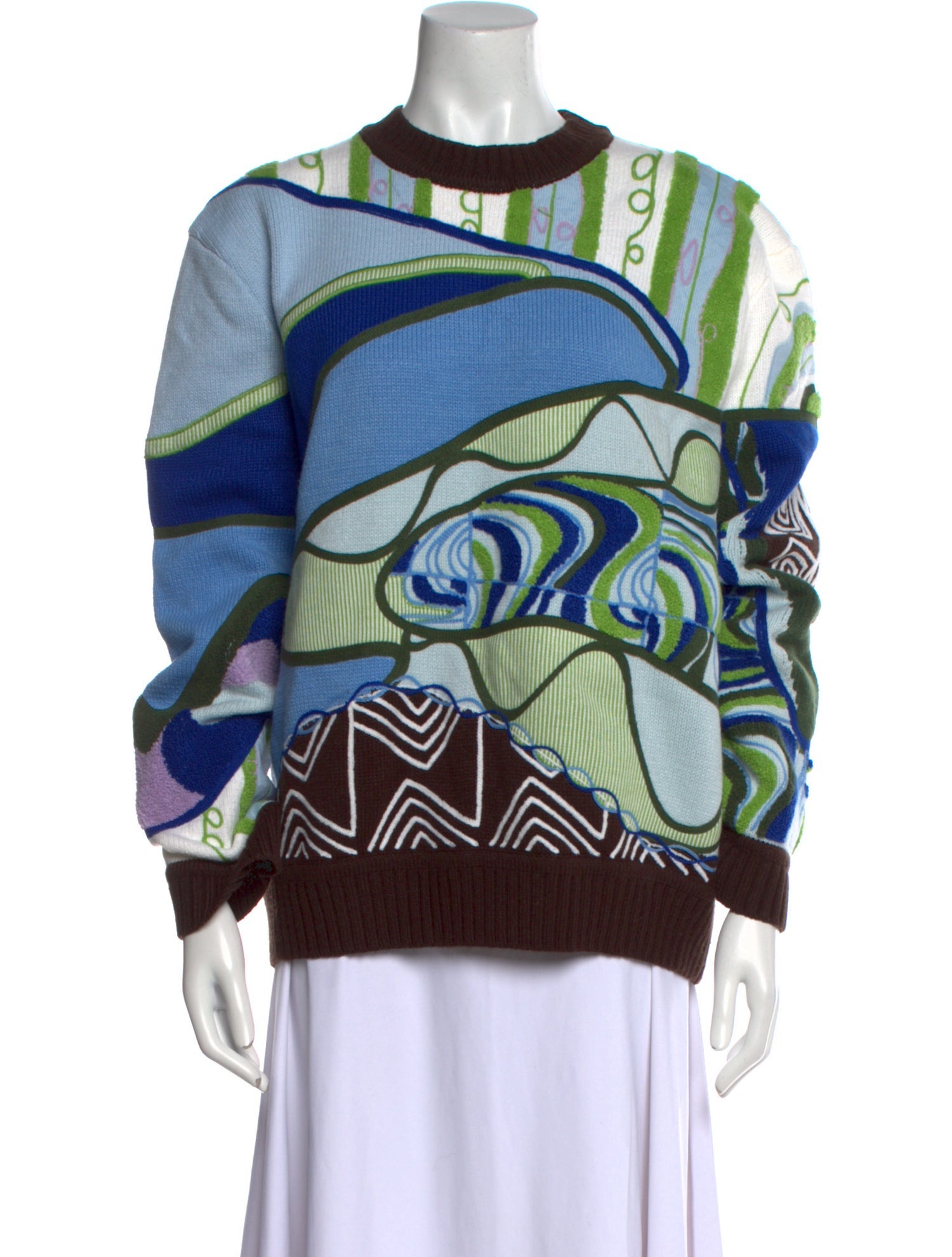 House of Sunny Printed Mock Neck Sweater