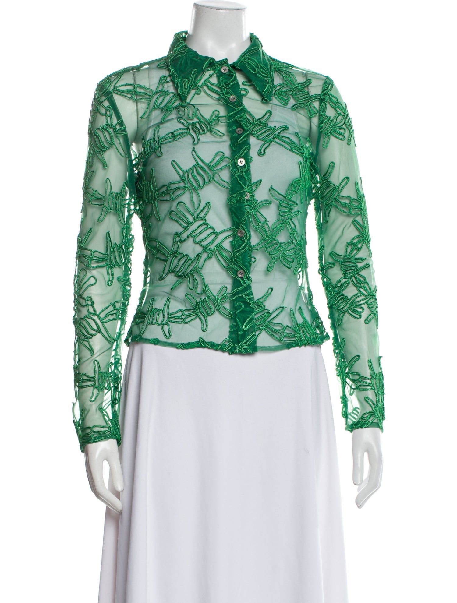 House of Sunny Printed Long Sleeve Button-Up Top