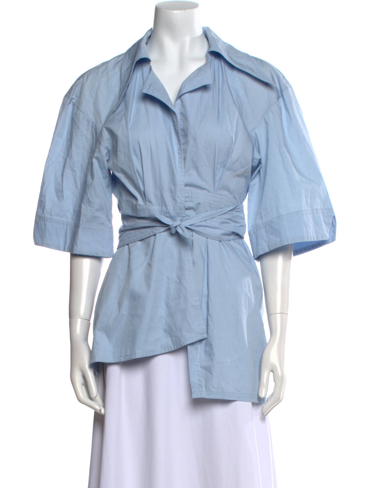 House of Sunny Three-Quarter Sleeve Button-Up Top