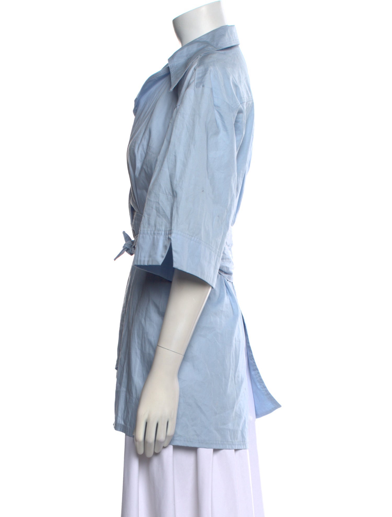 House of Sunny Three-Quarter Sleeve Button-Up Top