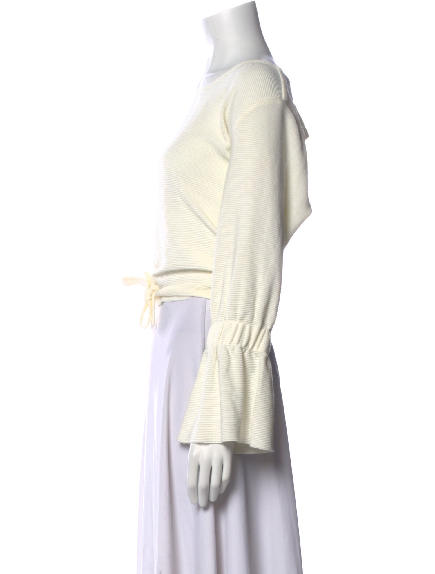 House of Sunny Bateau Neckline Long Sleeve Crop Top