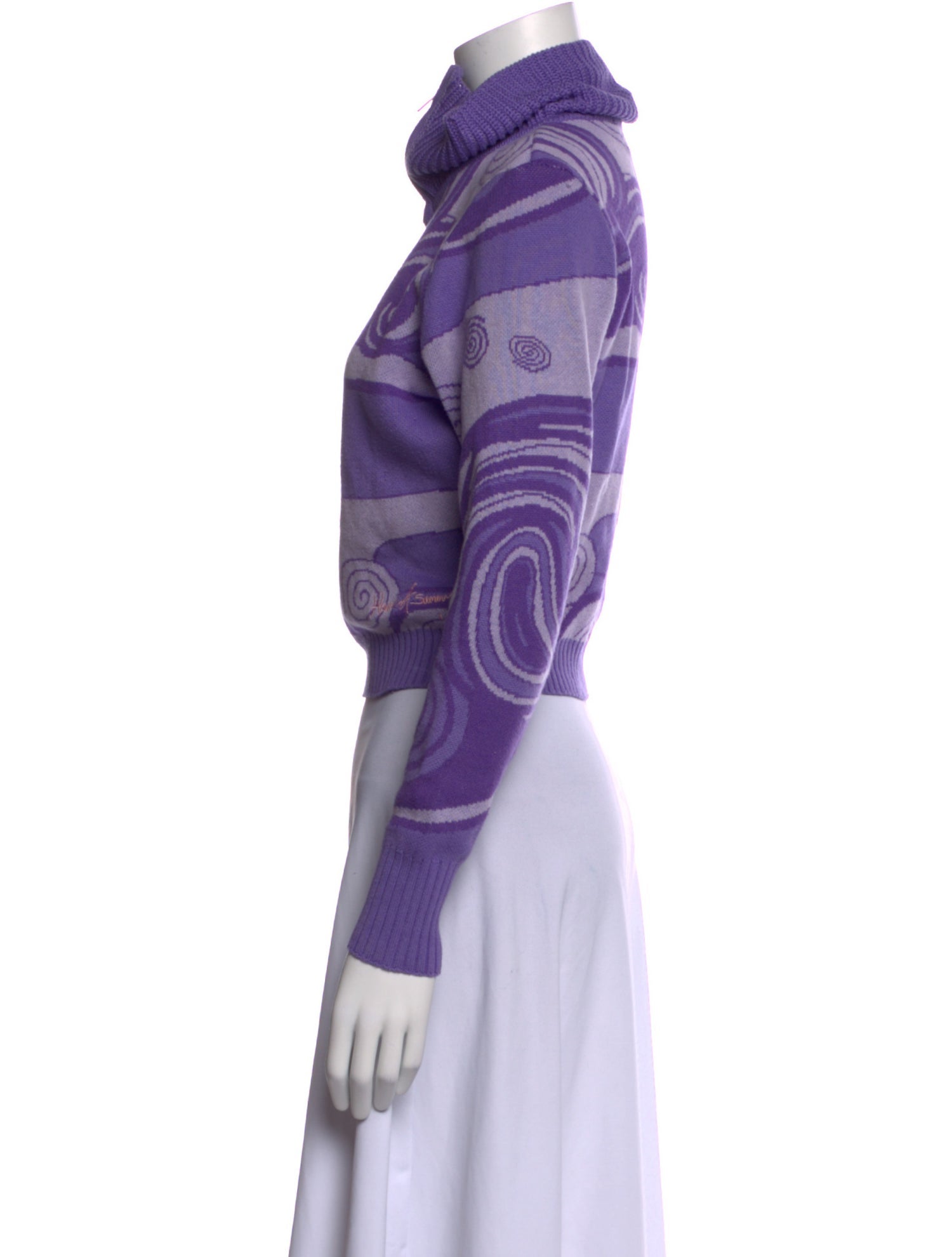 House of Sunny Printed Mock Neck Sweater